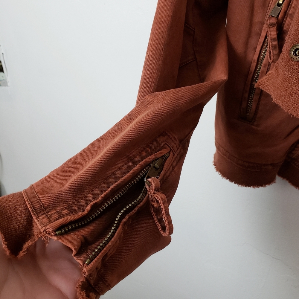 Free People Burnt Orange Rust Asymmetrical Moto M - Picture 7 of 8